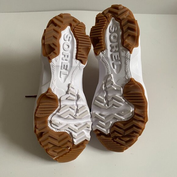 NWT Sorel Kinetic Breakthru Caribou Warp Red Chalk Women Leather Sneakers Sz 7.5 - Picture 10 of 16